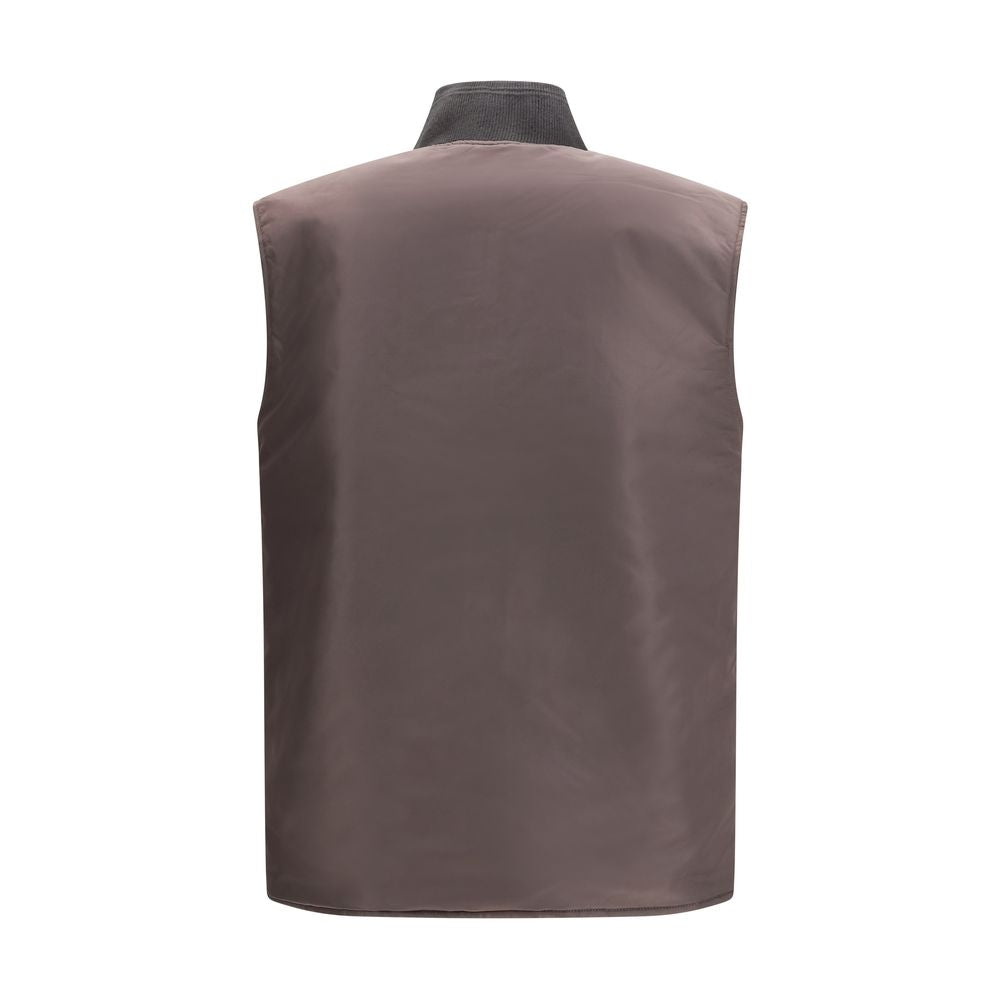 Diesel Brown Polyamide Sleeveless Jacket-4