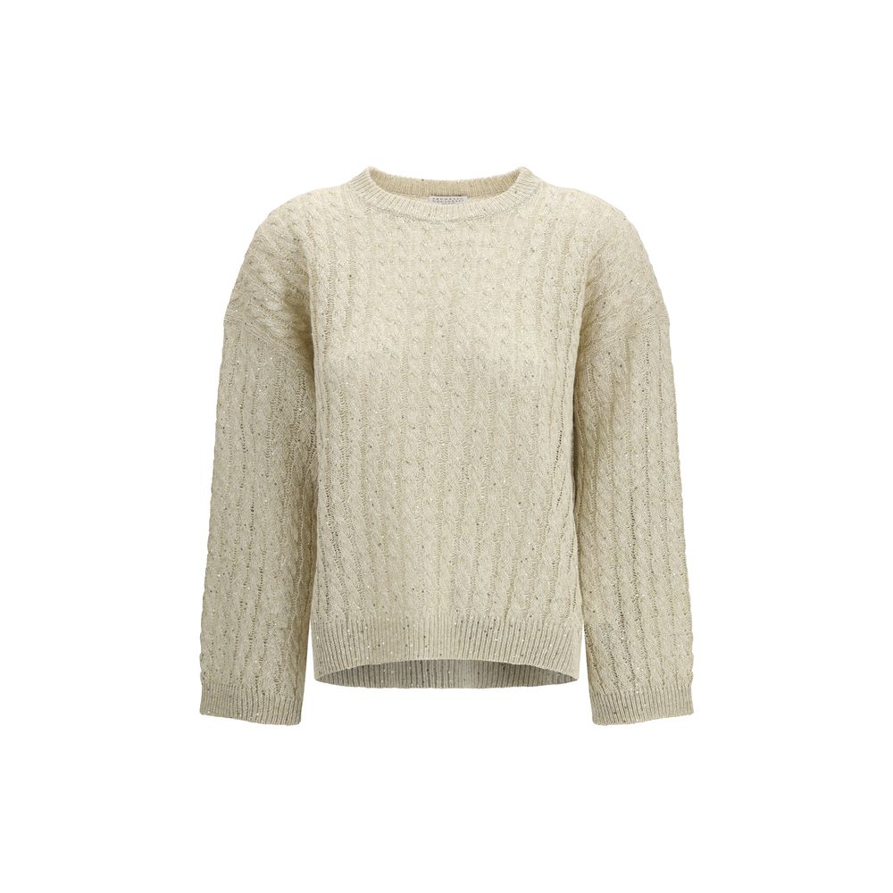 Brunello Cucinelli Beige Leinen-Sweatshirt