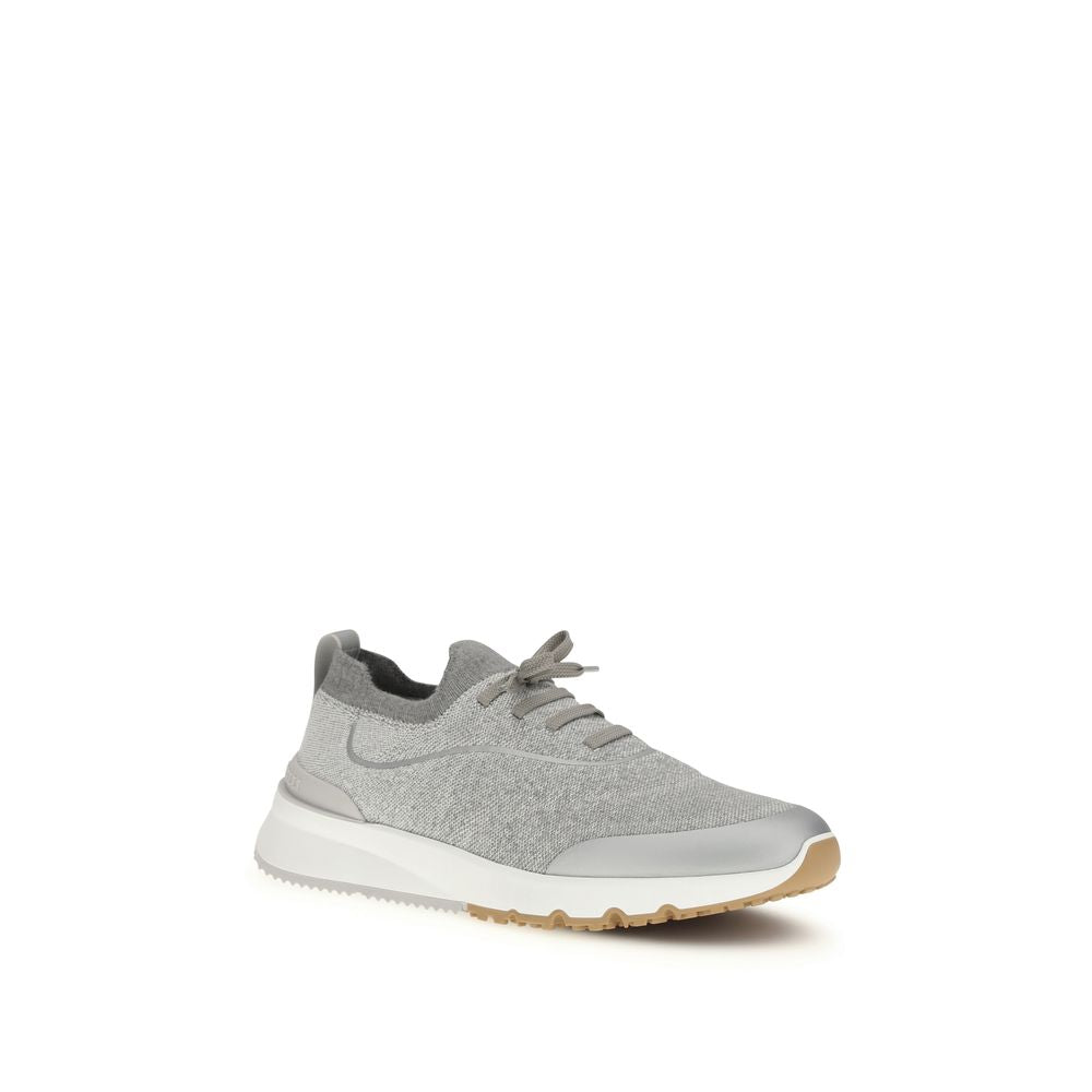 Brunello Cucinelli Graue Sneaker aus Baumwolle im Athletic-Stil-2