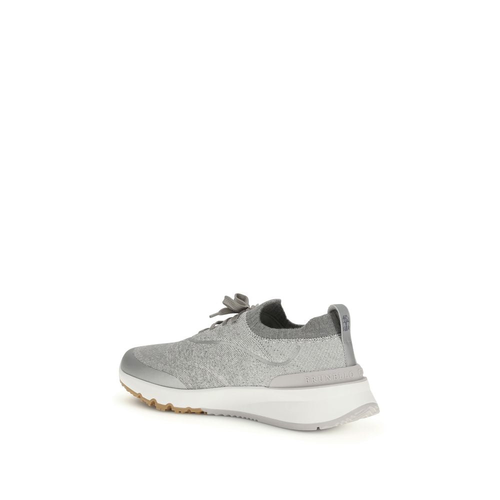 Brunello Cucinelli Graue Sneaker aus Baumwolle im Athletic-Stil-3