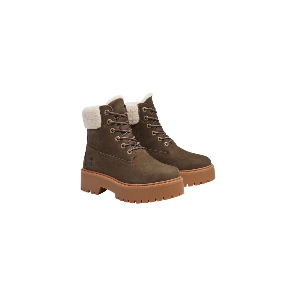 Timberland brown lace-up boots made from recycled leather-2