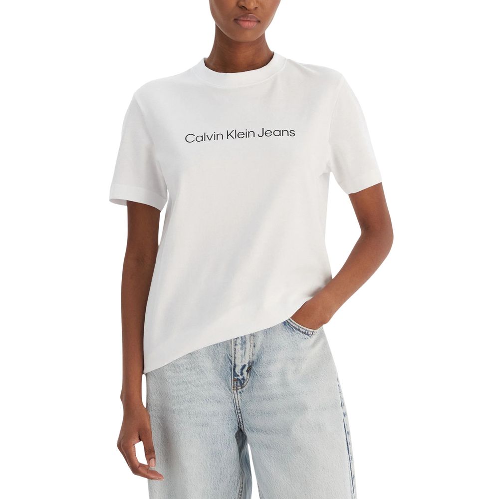 Calvin Klein Jeans Weißes Baumwoll-T-Shirt