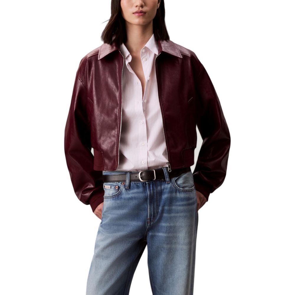 Calvin Klein Jeans Bordeaux Lederjacke