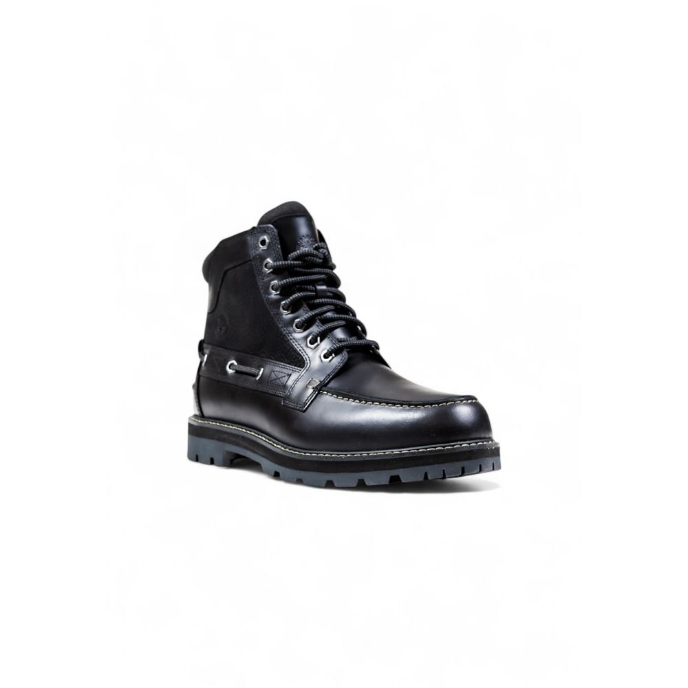 Timberland Schwarze Leder-Schnürstiefel-2