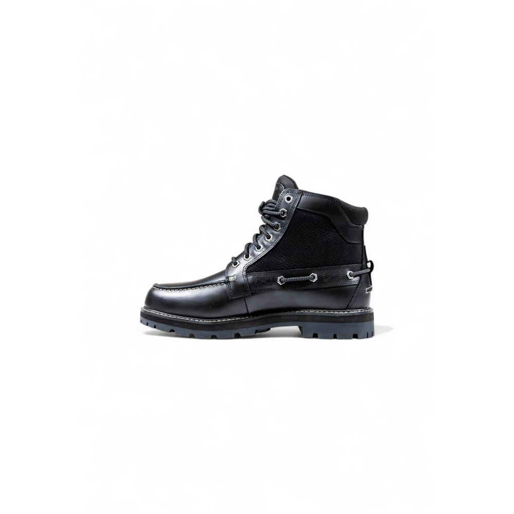 Timberland Schwarze Leder-Schnürstiefel-3