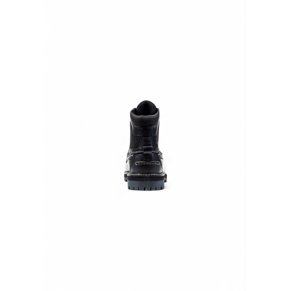 Timberland Schwarze Leder-Schnürstiefel-4