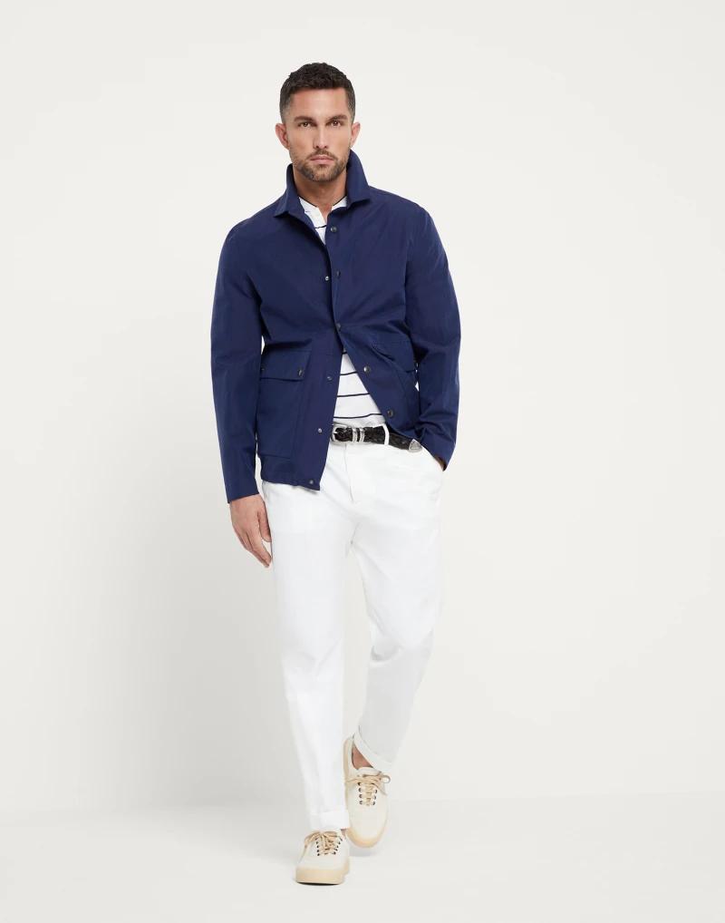 Brunello Cucinelli Zweifarbiger Leinenmantel