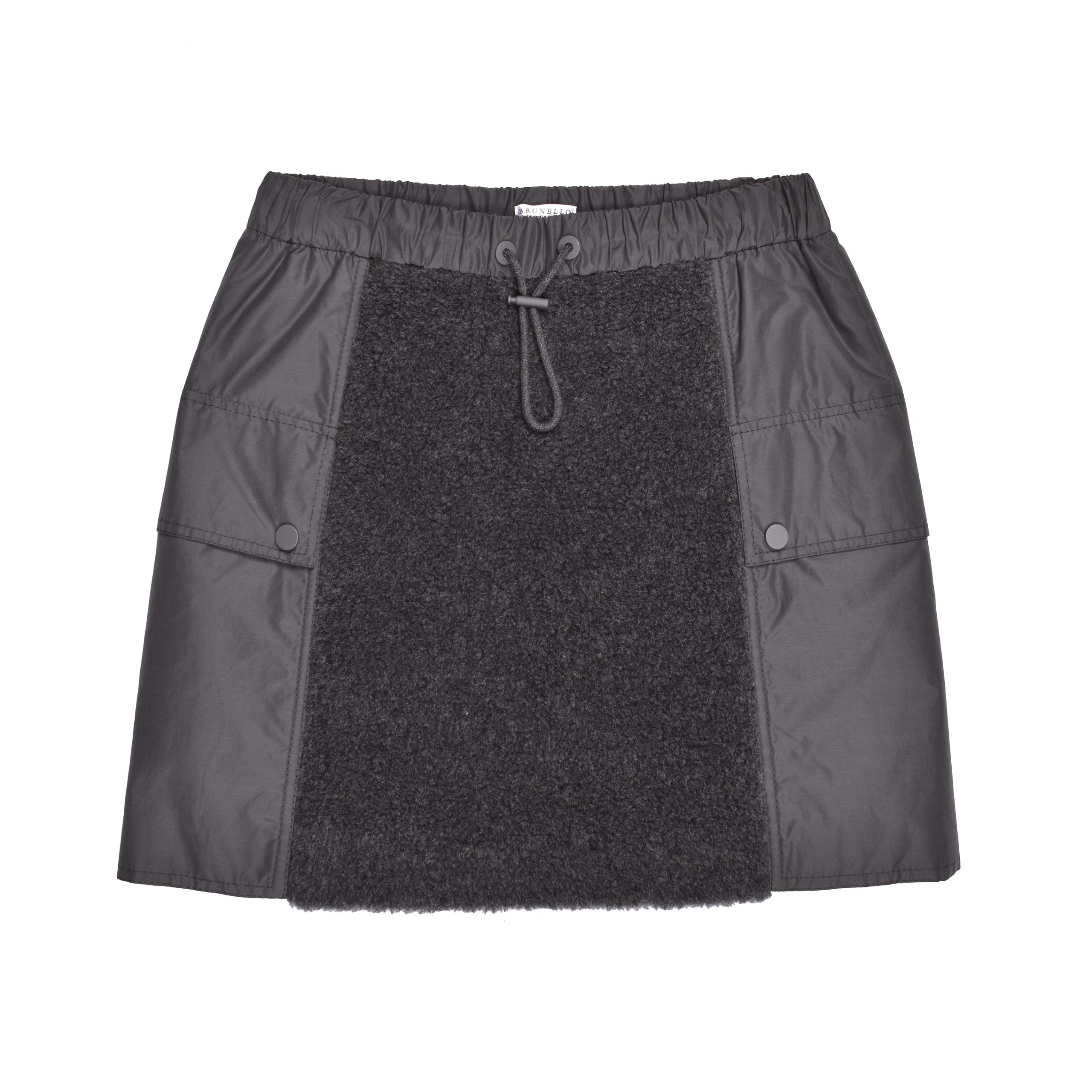 Brunello Cucinelli Bicolor Wool Mini Skirt