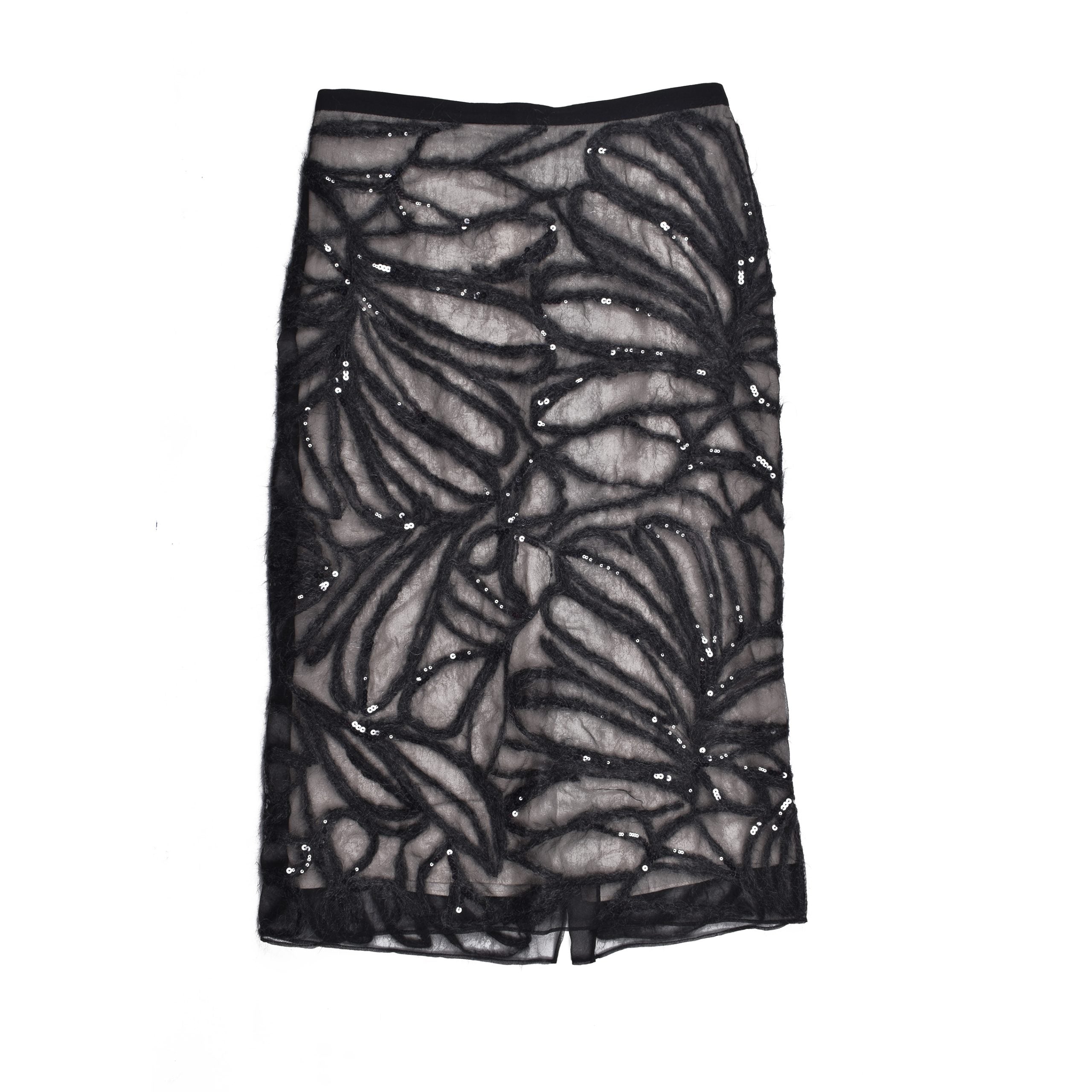 Brunello Cucinelli Schwarzer Seiden-Midirock