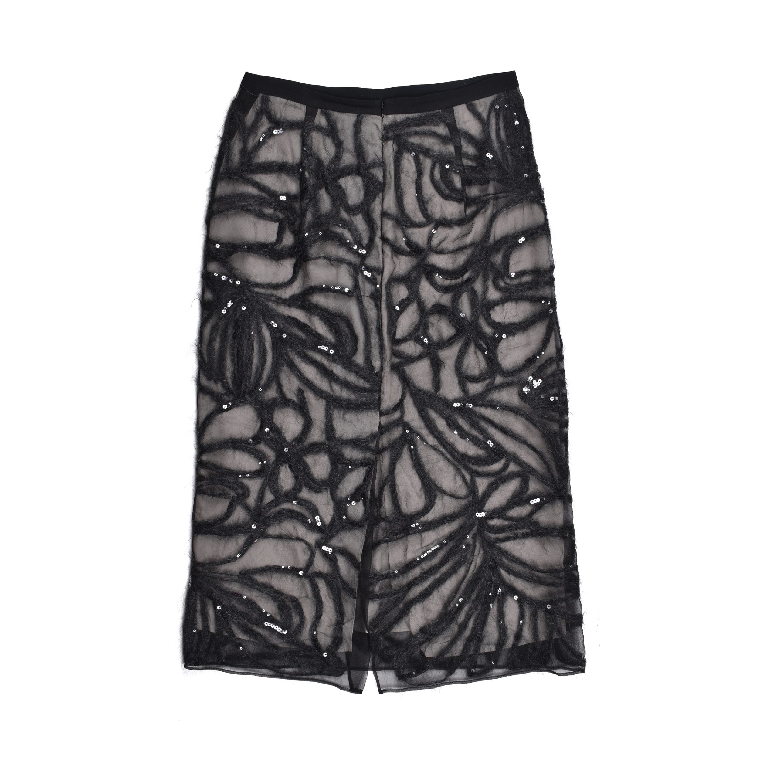 Brunello Cucinelli Schwarzer Seiden-Midirock-2