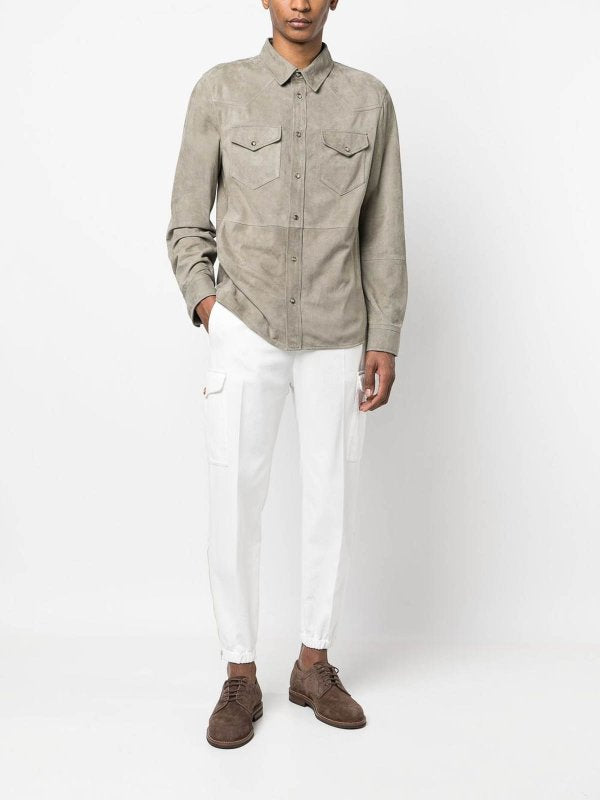 Brunello Cucinelli Weiße Baumwoll-Freizeithose-2