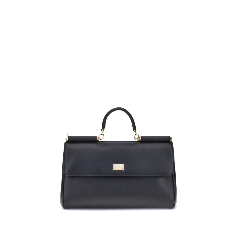 Dolce & Gabbana Schwarze Kalbsleder Bos Taurus Umhängetasche-1