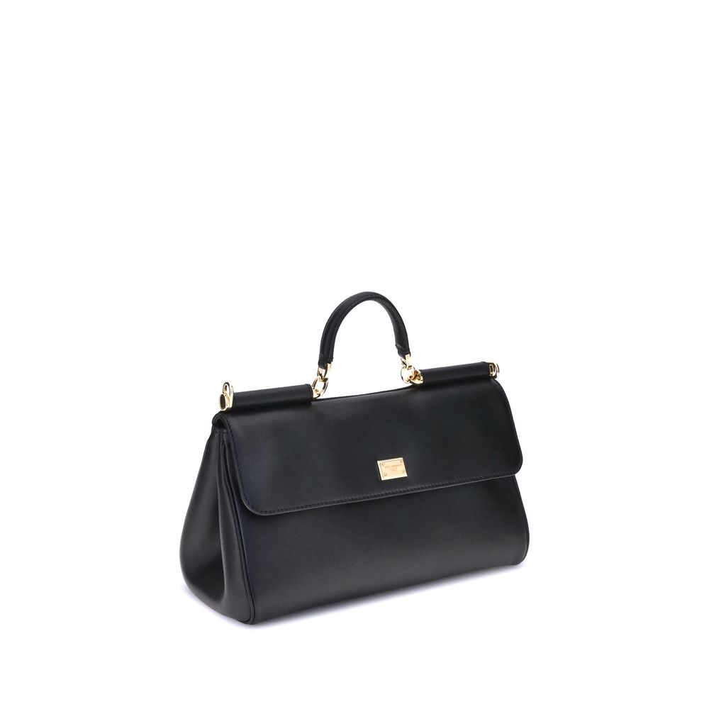 Dolce & Gabbana Schwarze Kalbsleder Bos Taurus Umhängetasche-2