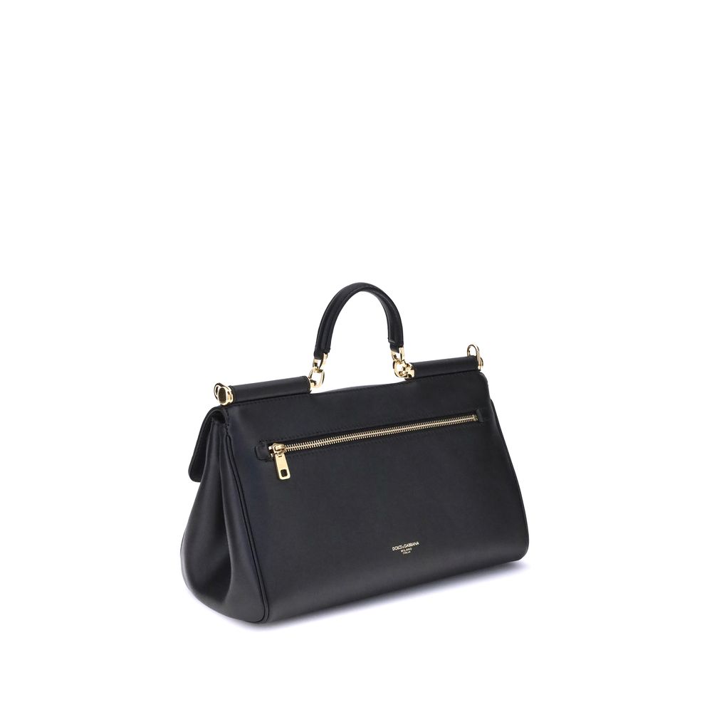 Dolce & Gabbana Schwarze Kalbsleder Bos Taurus Umhängetasche-3