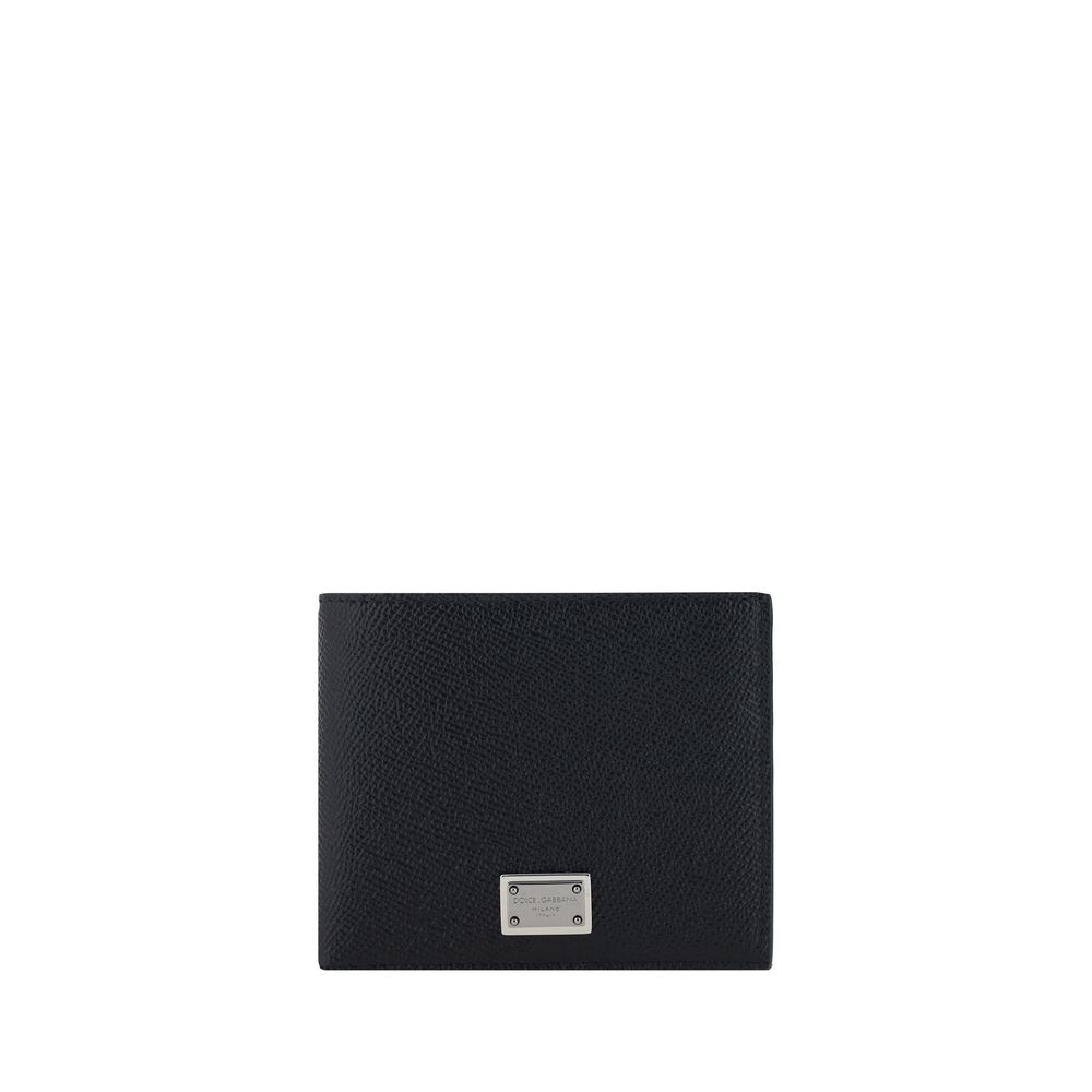Dolce & Gabbana Black Calfskin Leather Wallet Bos Taurus