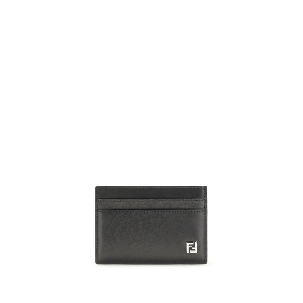 Fendi Schwarzes Kalbsleder Bos Taurus Portemonnaie