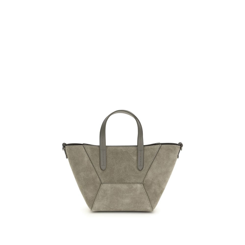 Brunello Cucinelli Brown Calfskin Bos Taurus Shoulder Bag-1