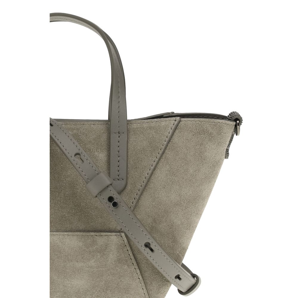 Brunello Cucinelli Brown Calfskin Bos Taurus Shoulder Bag-5