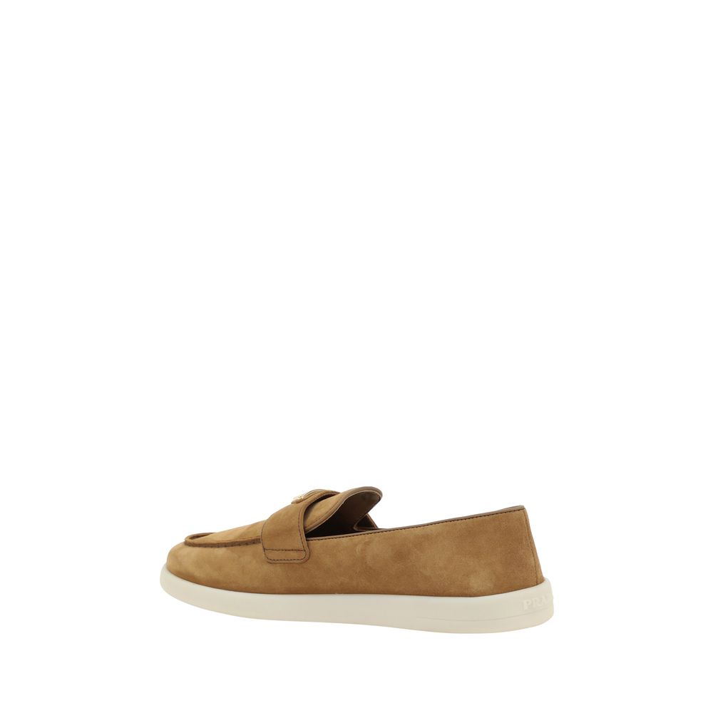 Prada Brown Calfskin Bos Taurus Slip-On Loafers-3