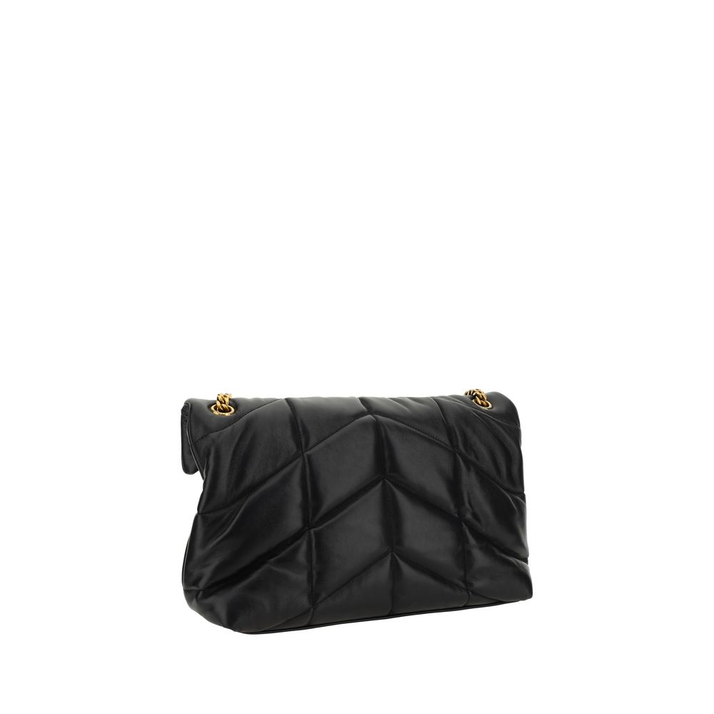 Saint Laurent Schwarze Lammleder-Schultertasche-3
