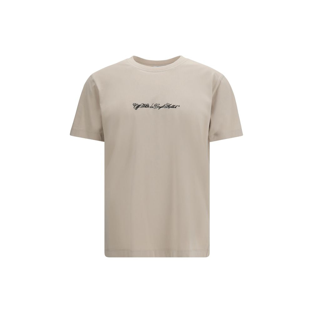 Off-White Beige Cotton T-Shirt-1