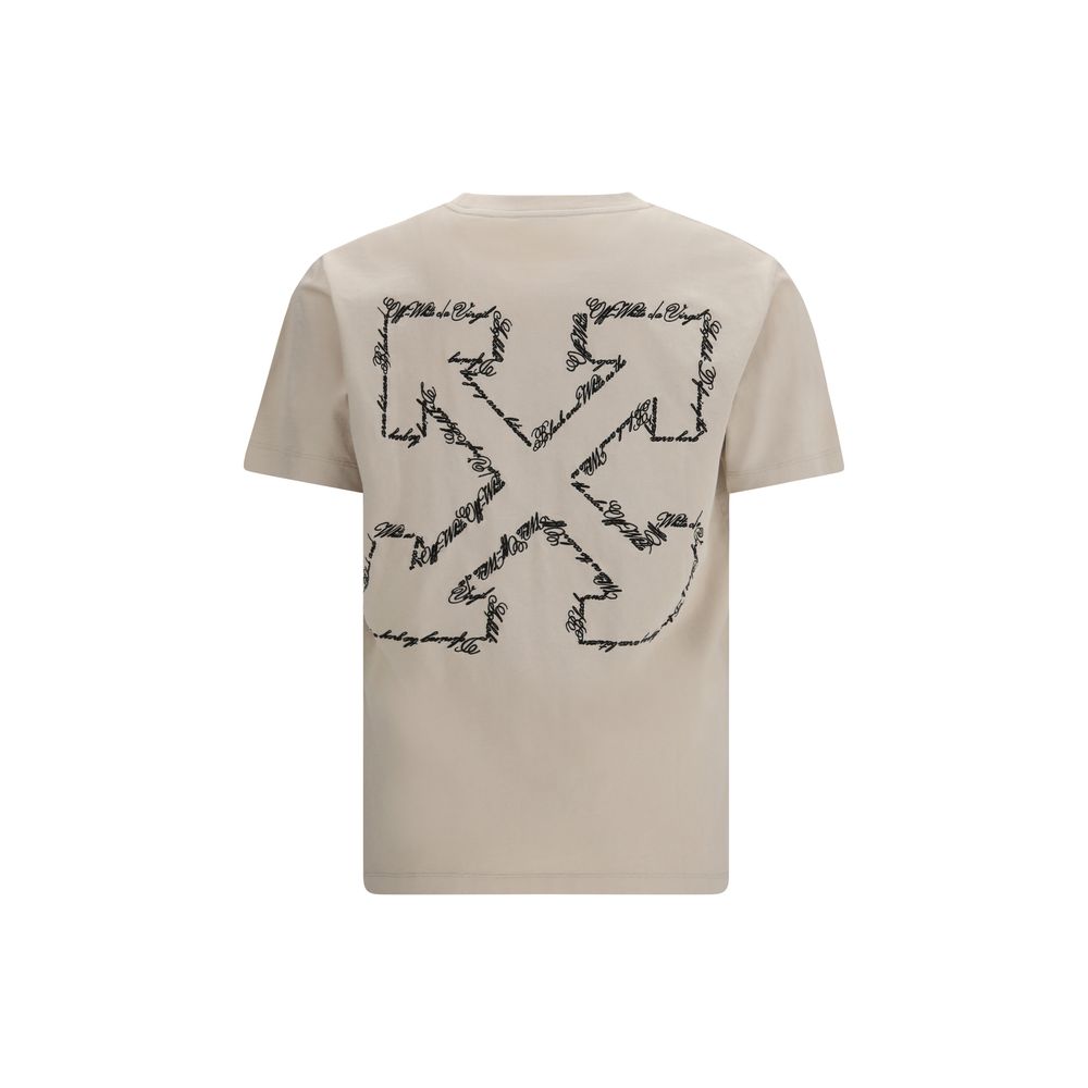 Off-White Beige Cotton T-Shirt-2