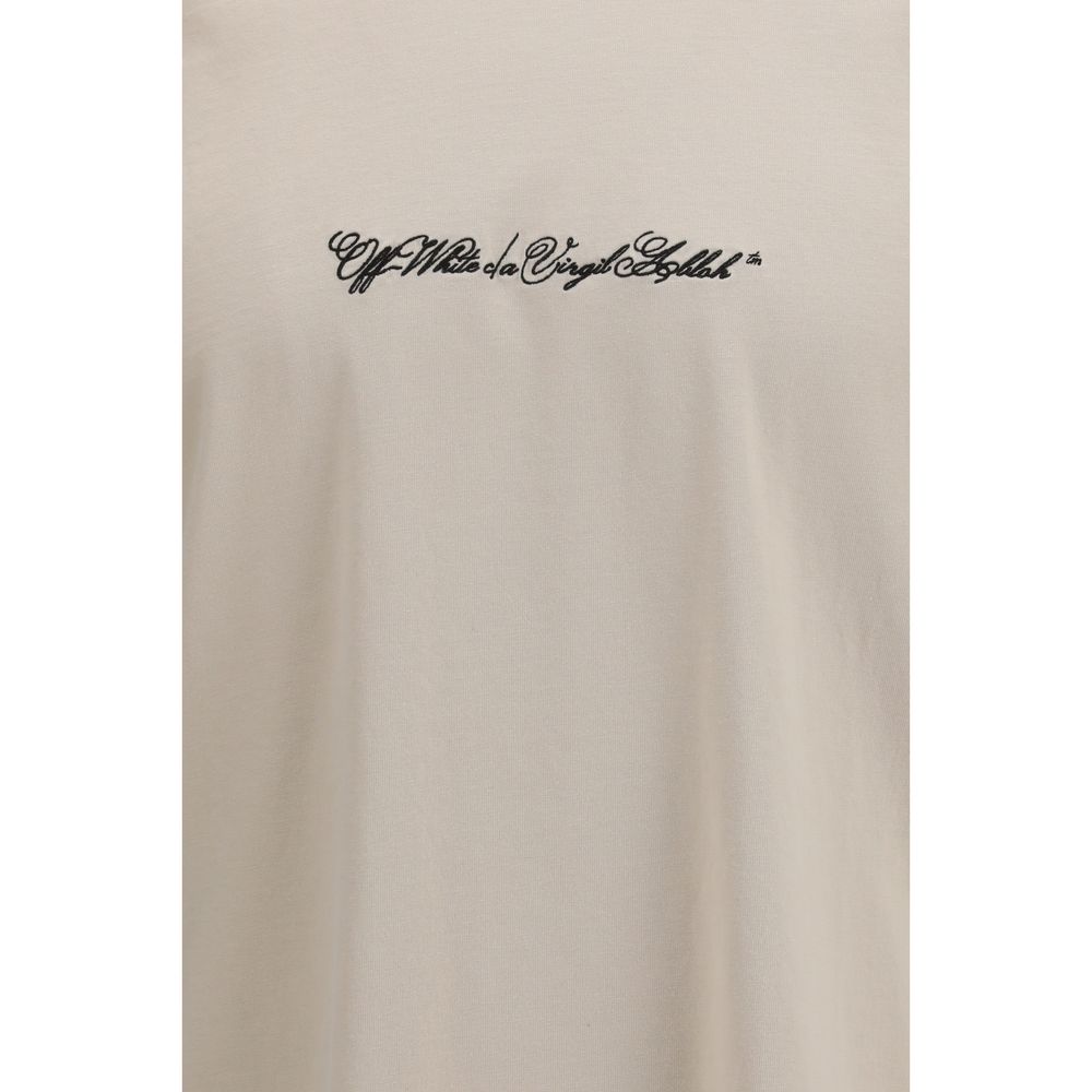 Off-White Beige Cotton T-Shirt-3