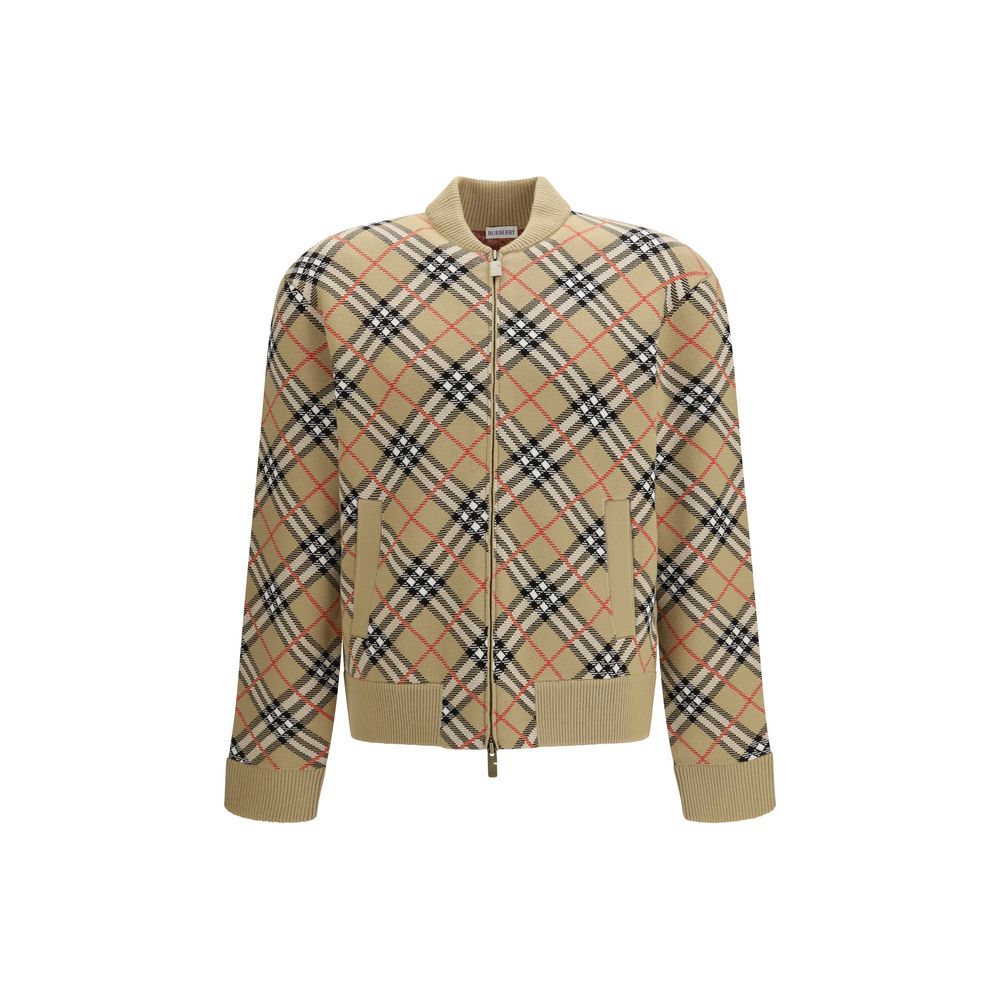 Burberry beige wool bomber jacket-1
