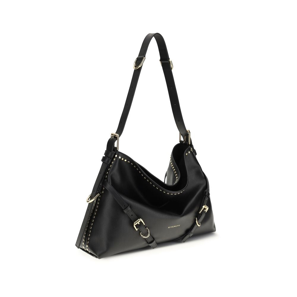 Givenchy Schwarze Bos Taurus Kalbsleder Schultertasche-2