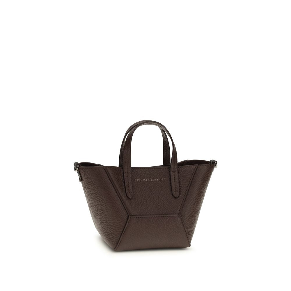 Brunello Cucinelli Schultertasche Bos Taurus aus bordeauxrotem Kalbsleder-2