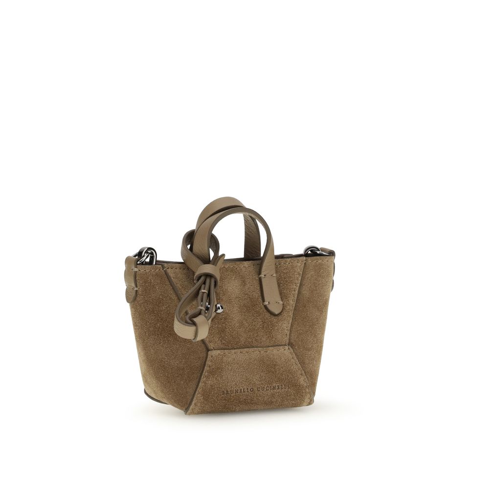 Brunello Cucinelli Braune Kalbsleder Bos Taurus Schultertasche-2
