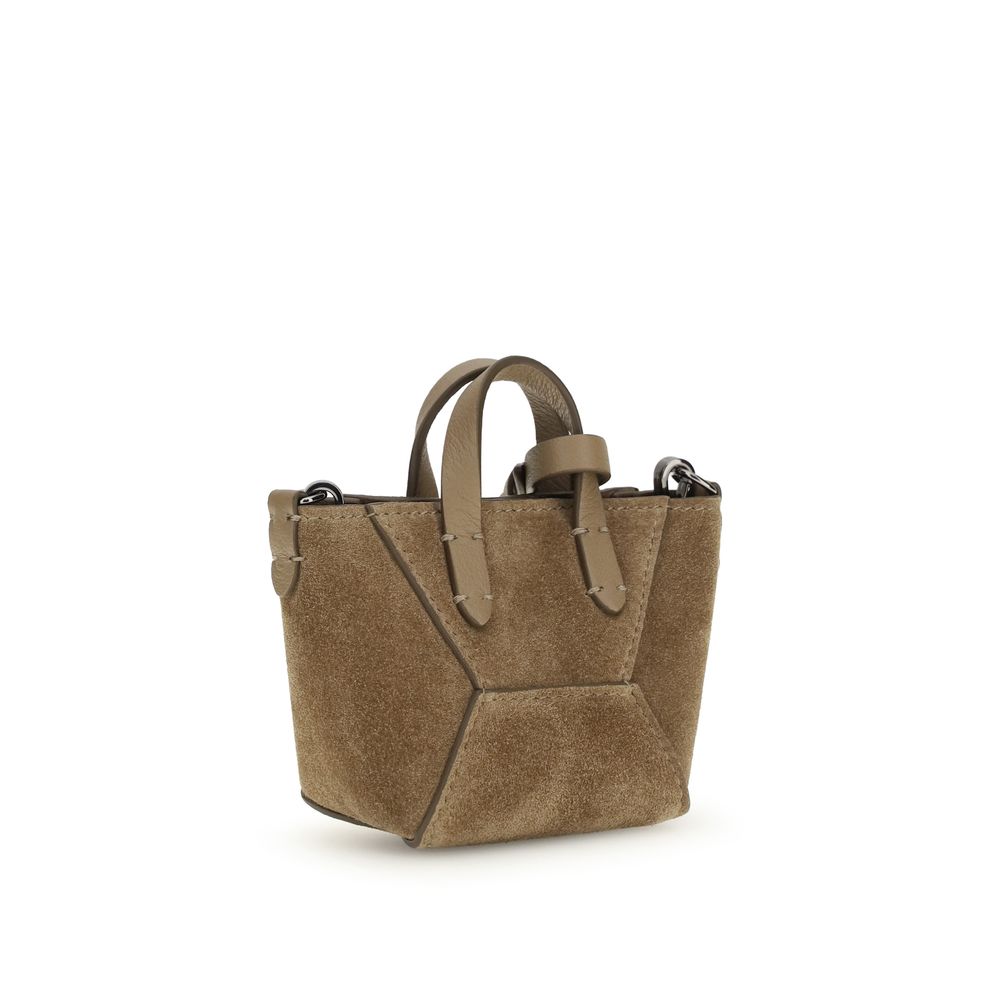 Brunello Cucinelli Braune Kalbsleder Bos Taurus Schultertasche-3