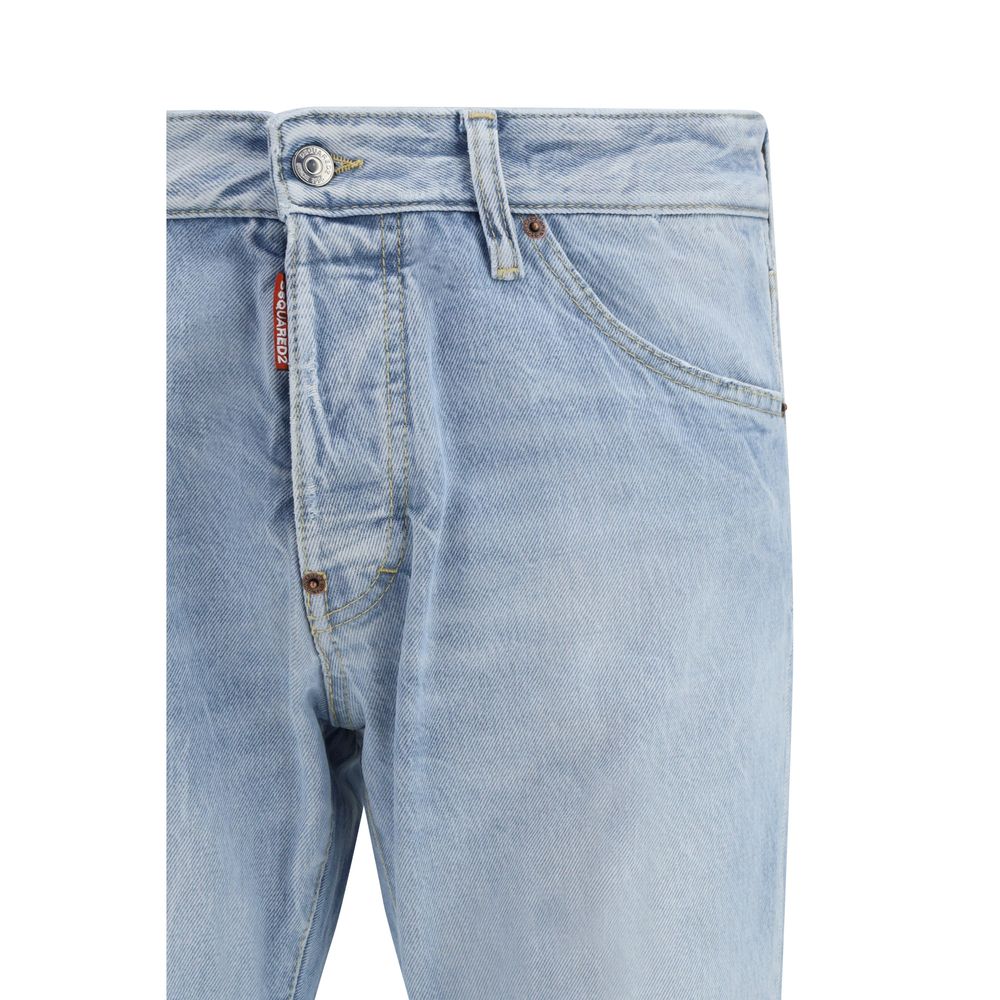 Dsquared² Blue cotton straight leg jeans-3