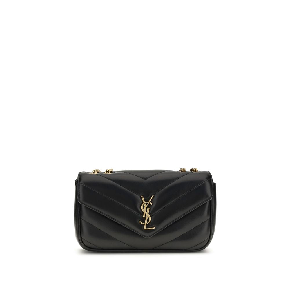 Saint Laurent Schwarze Lammleder Schultertasche Ovis Aries Aries-1