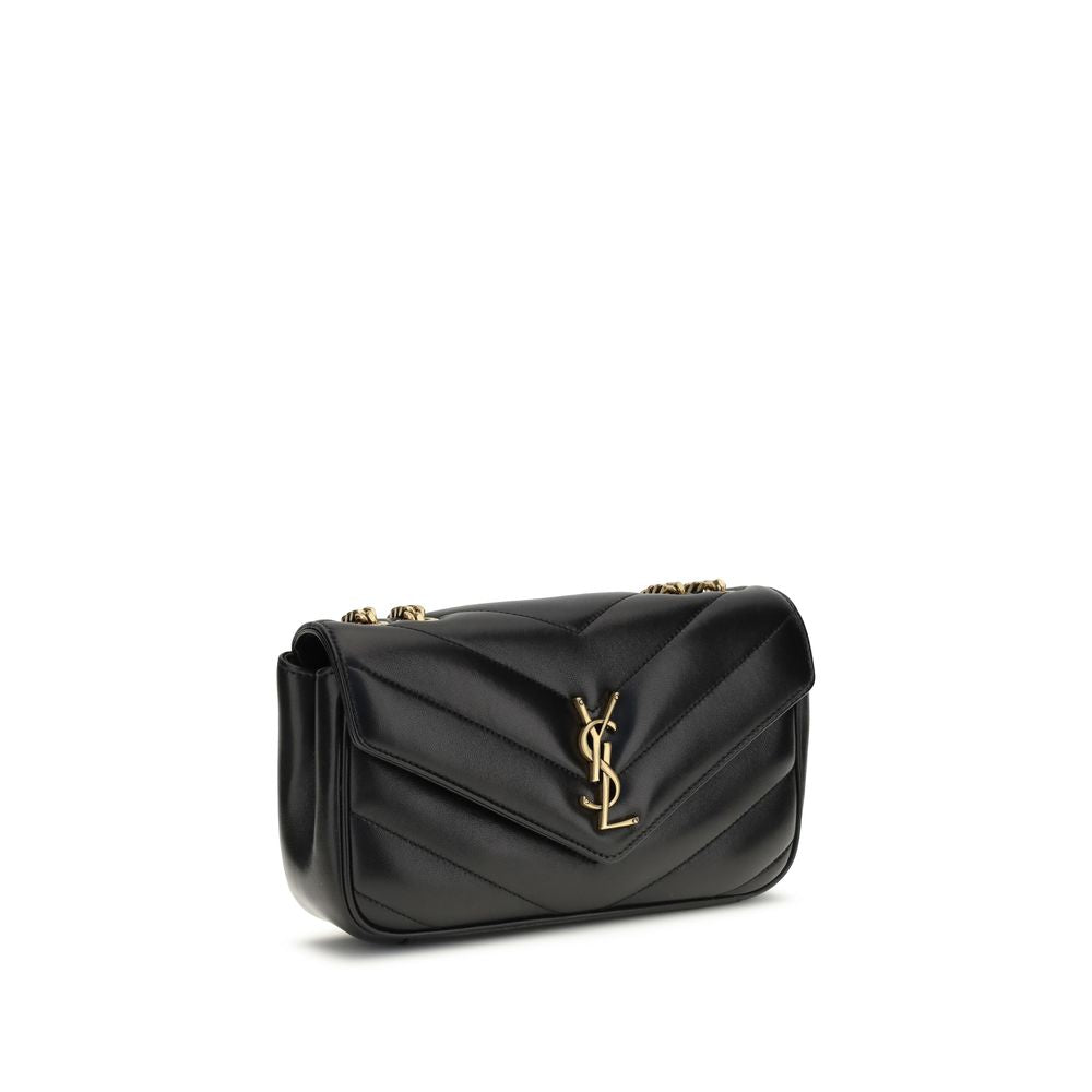 Saint Laurent Schwarze Lammleder Schultertasche Ovis Aries Aries-2