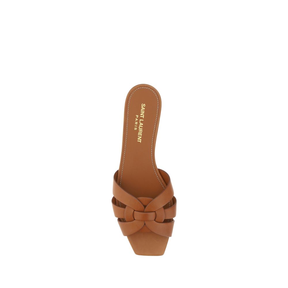 Saint Laurent Brown Calf Leather Bos Taurus Flat Sandals-4