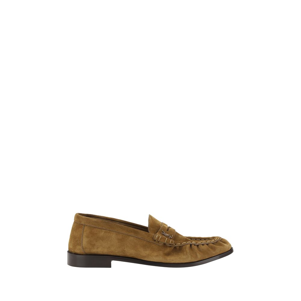 Saint Laurent Brown Calfskin Bos Taurus Slip-On Loafers-1
