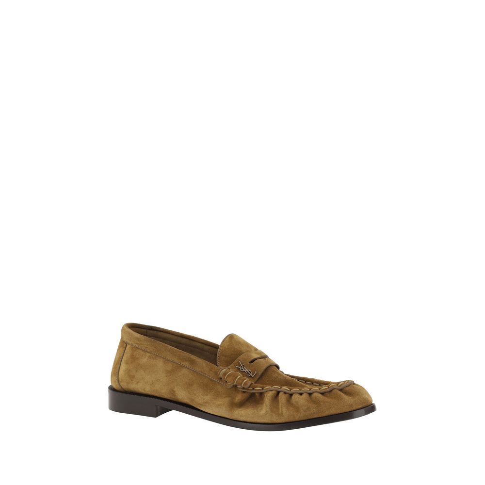 Saint Laurent Brown Calfskin Bos Taurus Slip-On Loafers-2