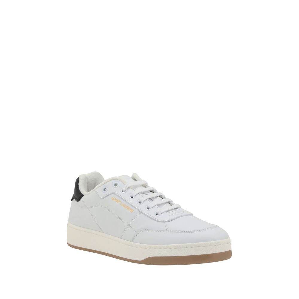 Saint Laurent Weiße Low-Top-Sneaker aus Kalbsleder Bos Taurus-2