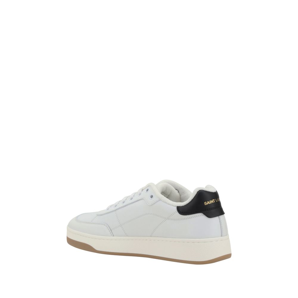 Saint Laurent Weiße Low-Top-Sneaker aus Kalbsleder Bos Taurus-3
