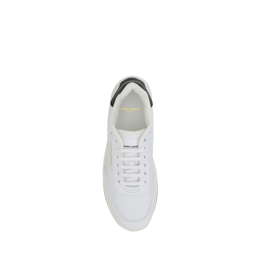 Saint Laurent Weiße Low-Top-Sneaker aus Kalbsleder Bos Taurus-4