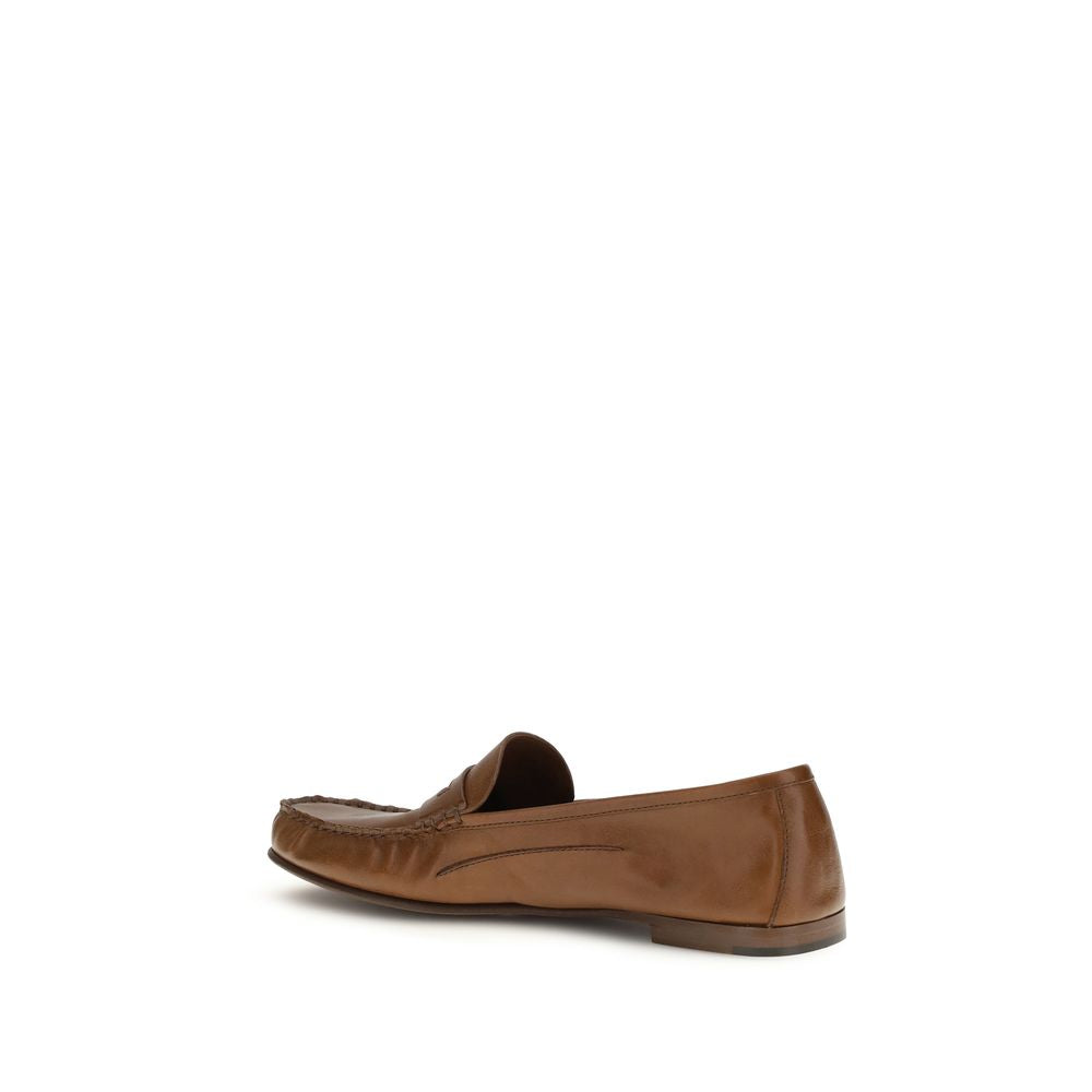 Versace Brown Calfskin Bos Taurus Slipper-Loafers-3