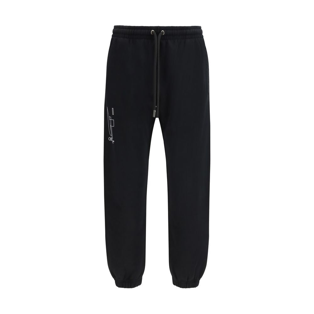 Off-White Black Cotton Jogging Pants (Tracksuit Bottoms)-1