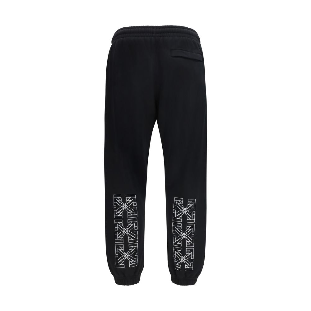 Off-White Black Cotton Jogging Pants (Tracksuit Bottoms)-2