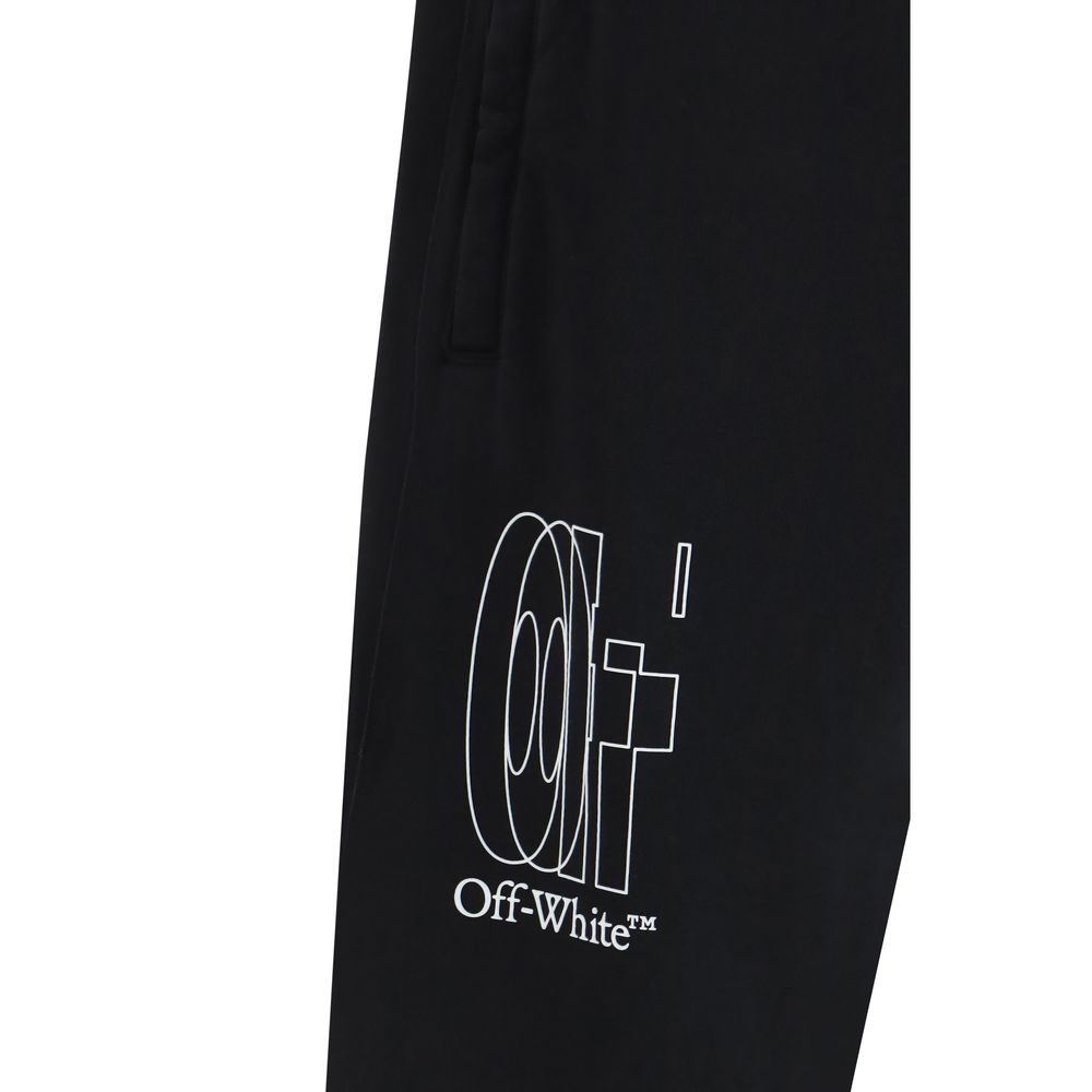 Off-White Black Cotton Jogging Pants (Tracksuit Bottoms)-3