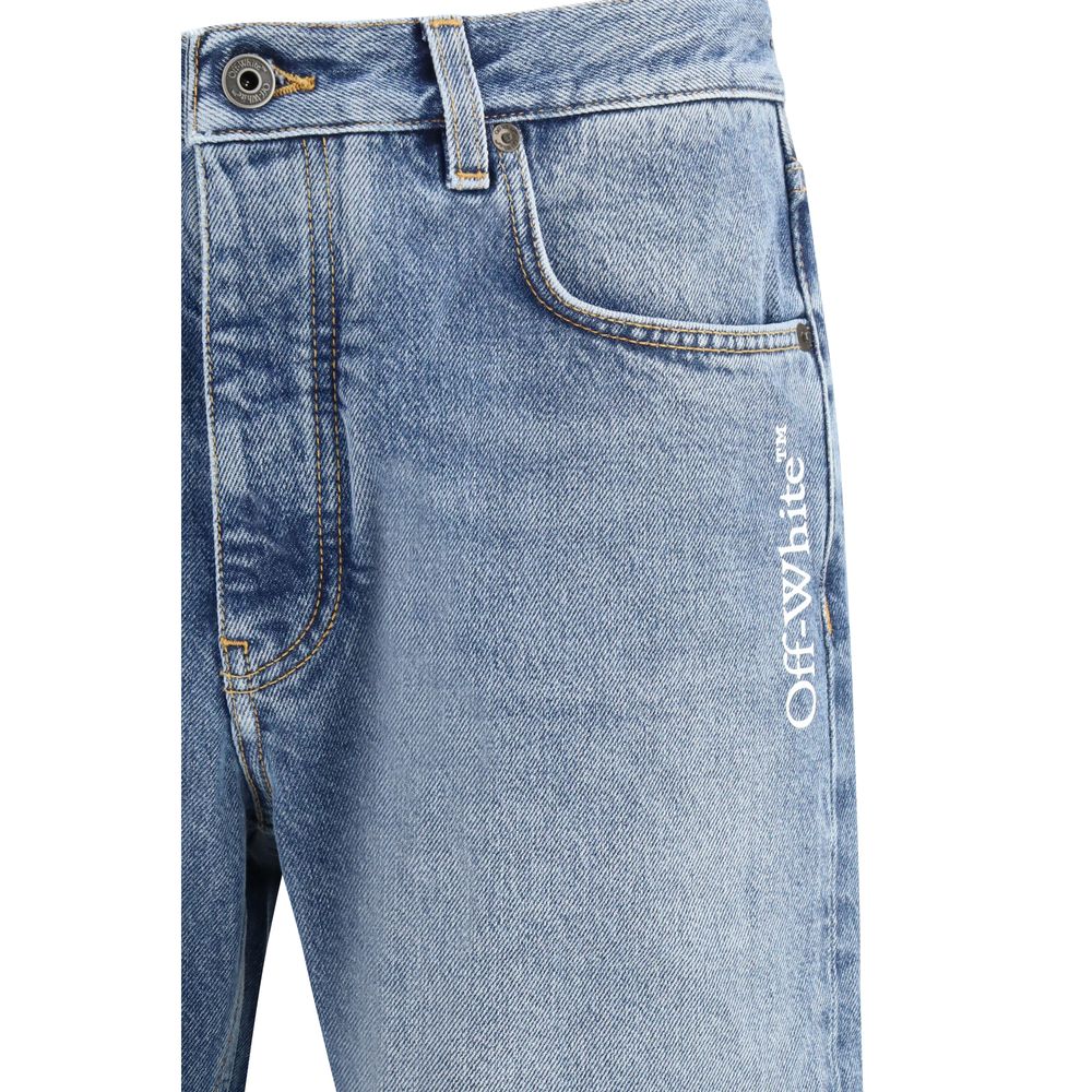 Off-White blue cotton jeans in a relaxed fit-3