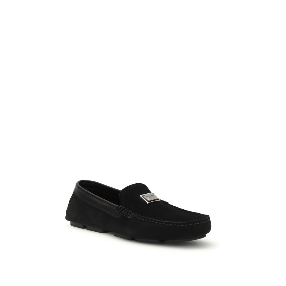 Dolce & Gabbana Black Bos Taurus Calfskin Slip-on Loafers-2