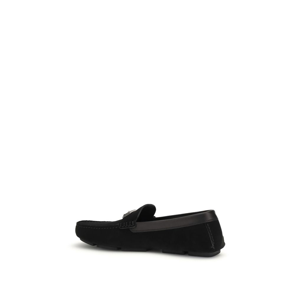 Dolce & Gabbana Black Bos Taurus Calfskin Slip-on Loafers-3