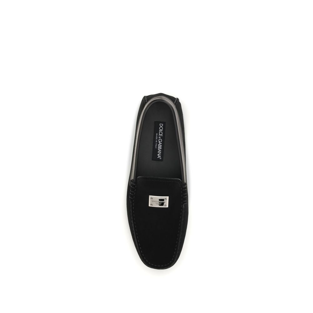 Dolce & Gabbana Black Bos Taurus Calfskin Slip-on Loafers-4