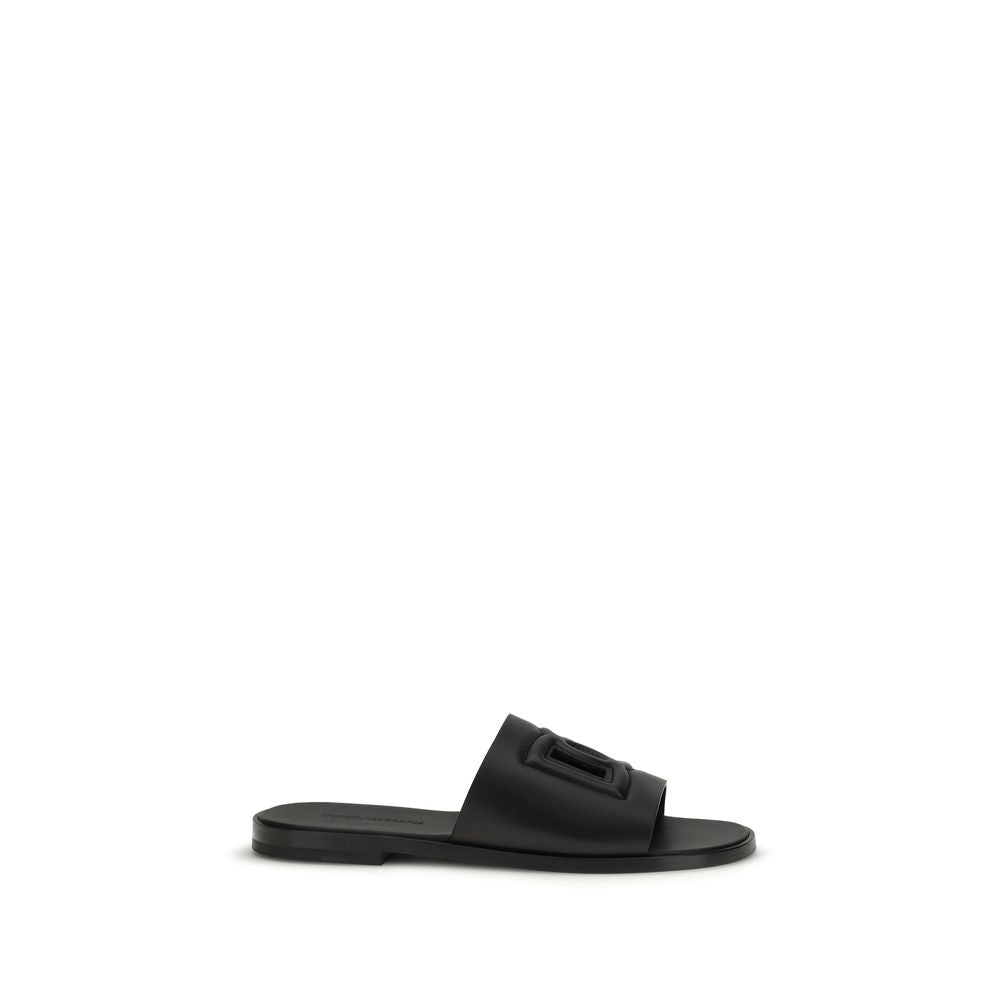Dolce & Gabbana Schwarze Bos Taurus Sandalen aus Kalbsleder-1